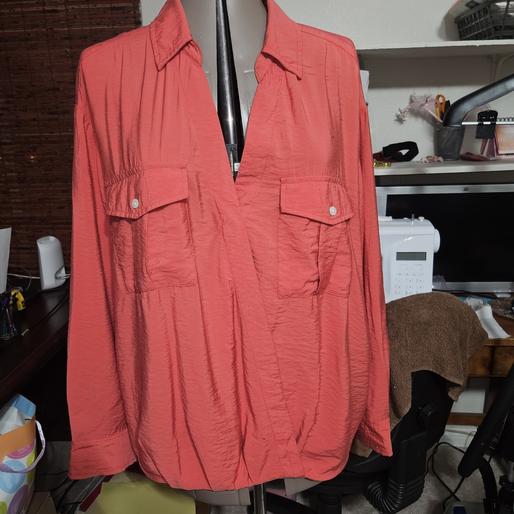 Terra & Sky Coral Button-Down Shirt